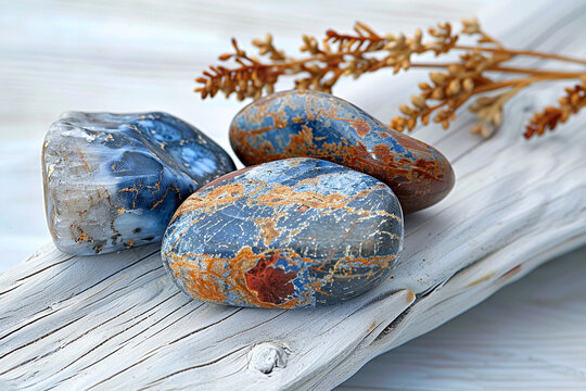 Halbedelsteine mit Dekoration - Pietersit