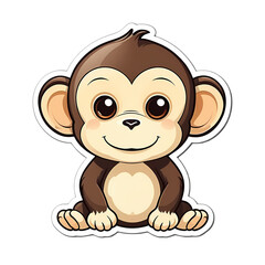 Cute Kawaii Monkey Stickers Clipart