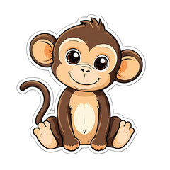 Cute Kawaii Monkey Stickers Clipart