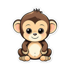 Cute Kawaii Monkey Stickers Clipart