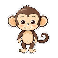 Cute Kawaii Monkey Stickers Clipart