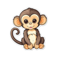 Cute Kawaii Monkey Stickers Clipart