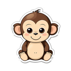 Cute Kawaii Monkey Stickers Clipart