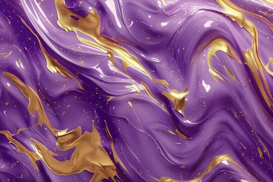 seamless pattern flat illustration style, world map 3D violet with gold liquid background, fluid splash, swirl on bright. Luxury golden flow. luxus gold background dynamic flow wave 3d