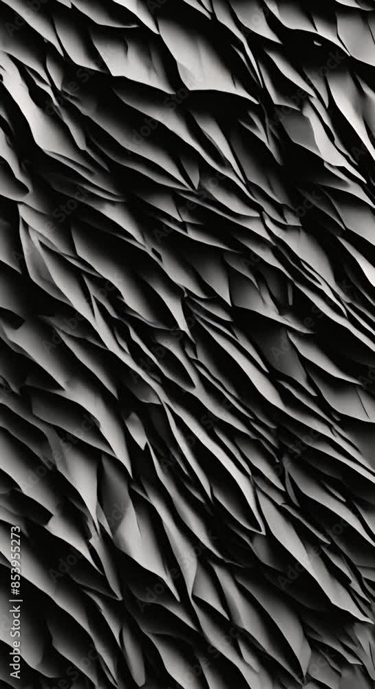 Poster vertical black crumbled paper background texture black crumpled paper texture stop motion seamless l