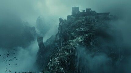 Fototapeta premium Mystical Mountaintop Fortress