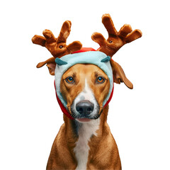 dog with christmas hat