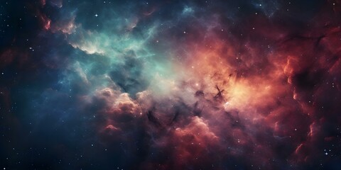 Vibrant highdefinition image of colorful nebula with shimmering stars. Concept Space Photography, Vibrant Nebula, Shimmering Stars, High-definition Image