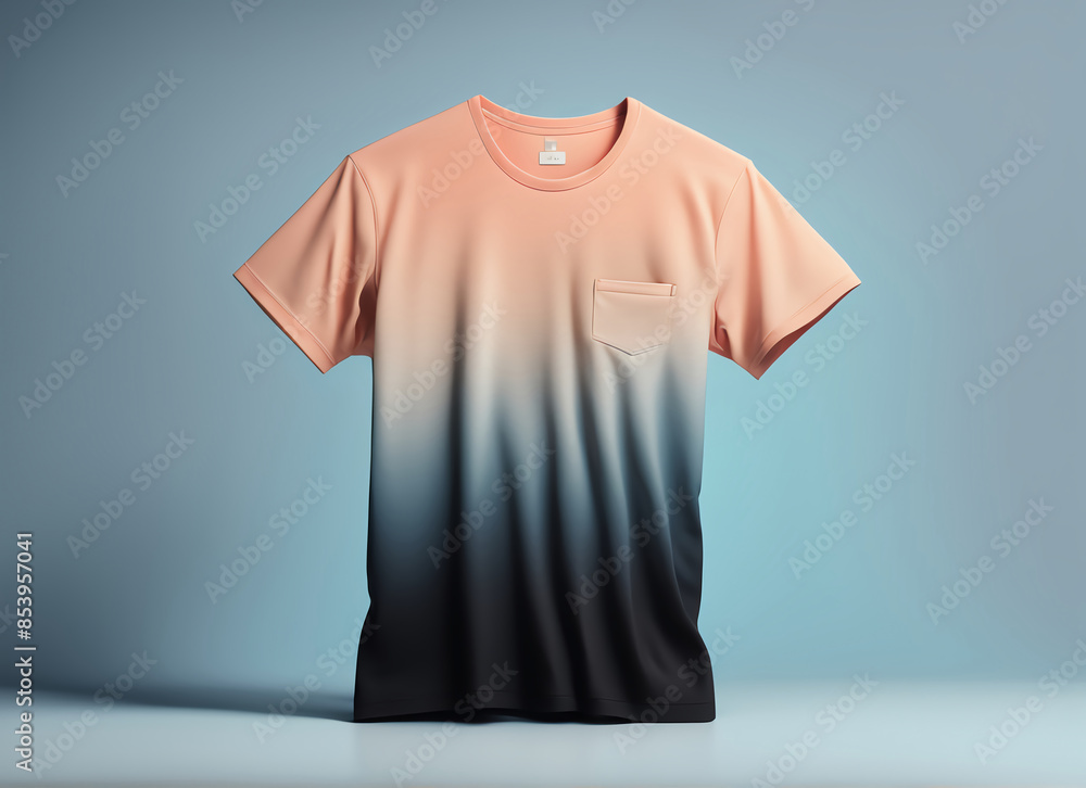 Wall mural  black t-shirt blank realistic mockup, background design, mock-up 