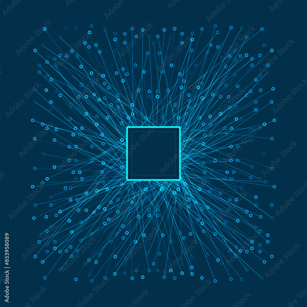 Poster artificial intelligence chipset on circuit board. futuristic concept. high-tech technology backgroun