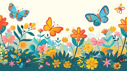 Colorful Butterfly Garden in Bloom