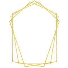 Luxury gold glitter geometric wedding frame