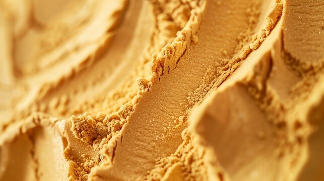 A realistic photograph of beige colored protein powder rippling.