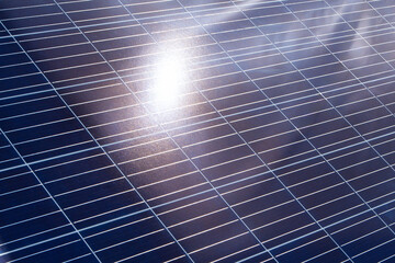 Close-Up of Shiny Solar Panels,