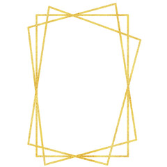 Luxury gold glitter geometric wedding frame