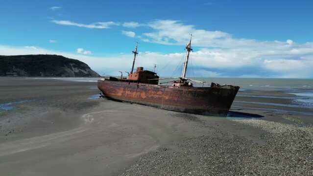 Shipwreck at Cabo San Pablo, Tierra del Fuego province, Argentina