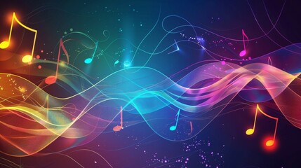 Obraz premium Abstract Colorful Music Notes Background