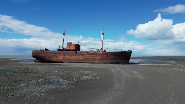 Shipwreck at Cabo San Pablo, Tierra del Fuego province, Argentina
