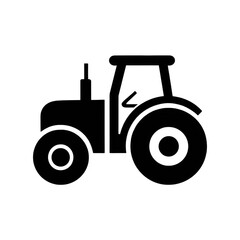 Simple Silhouette and Icon of a Farm Tractor: Clean and Minimalist Design for Agricultural Graphics and Branding
