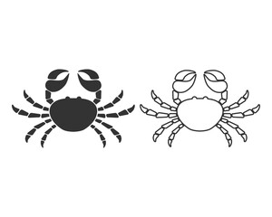 Crab line icon vector illustration sign