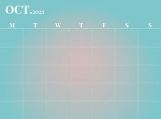 Stay organized in 2025 with this October month planner. Featuring a trendy gradient design, office essential is perfect for scheduling and goal setting, keeping you on top of tasks all year long