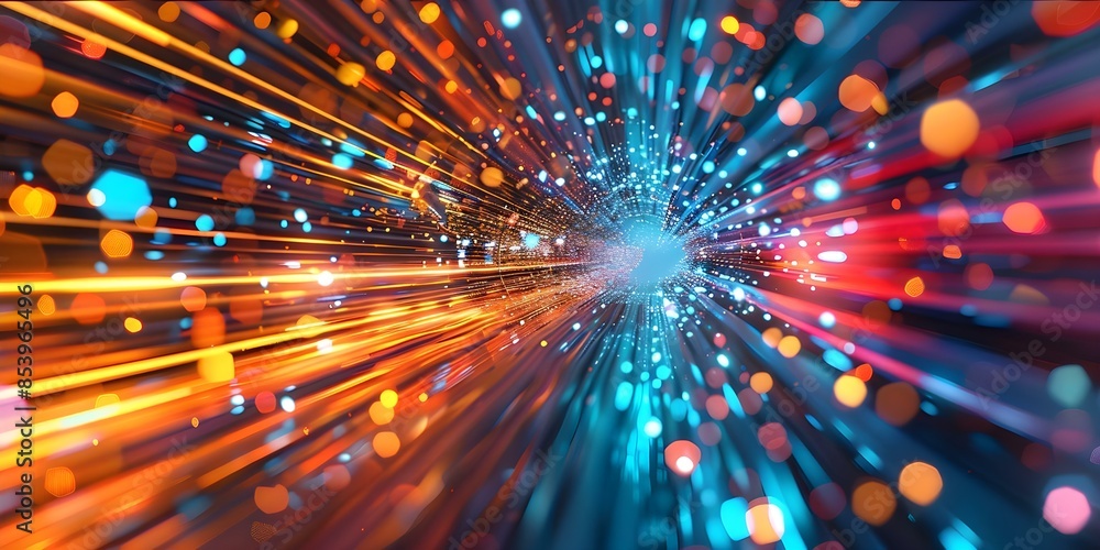 Poster simple abstract warp speed lights background with impressionistic elements. concept abstract art, wa