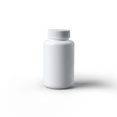 Medicine bottle with blank label on white background, 