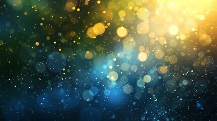 Abstract Blue And Gold Bokeh Lights Background