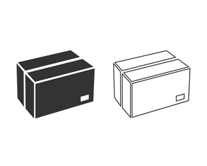 Box line icon vector sign in flat style