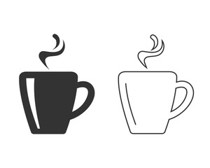 Tea cup simple line icon. Vector illustration in flat