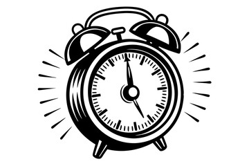 ringing alarm clock silhouette vector illustration