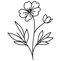 This is an illustration of flowers in a simple and modern line art style.