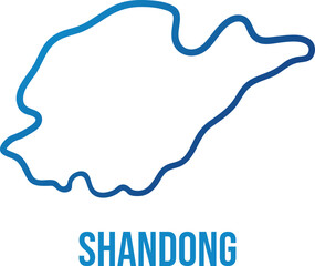 Shandong, China linear simplified map