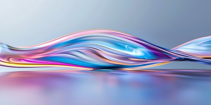 Light colors representing wave interference in quantum mechanics symbolizing continuous flow. Concept Quantum Mechanics, Wave Interference, Light Colors, Continuous Flow, Symbolism