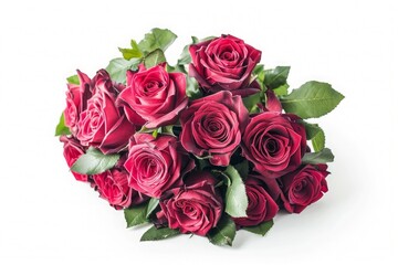 flower bouquet from red roses isolated on white background