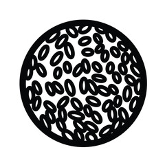 Onde-onde or sesame ball indonesian cake or snack food icon illustration isolated on square white background. Simple flat cartoon art styled drawing.