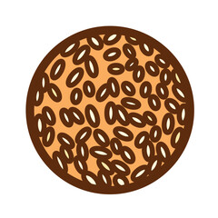 Onde-onde or sesame ball indonesian cake or snack food colored icon illustration isolated on square white background. Simple flat cartoon art styled drawing.