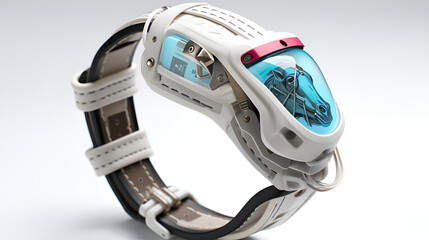 Fototapeta premium Futuristic Wristwatch with Blue Display and Intricate Design