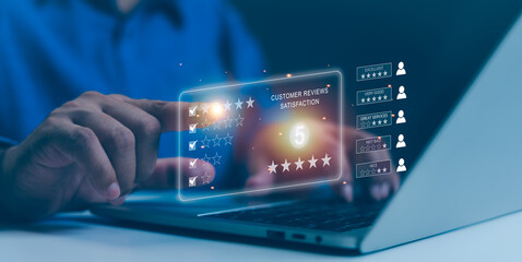User give rating to service experience on online application, Evaluate quality of service leading...