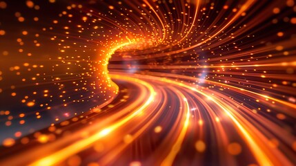 Abstract speed of light, tunnel graphic illustration