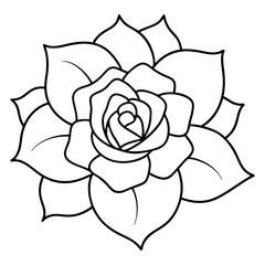 Outline rose flower