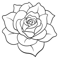 Outline rose flower