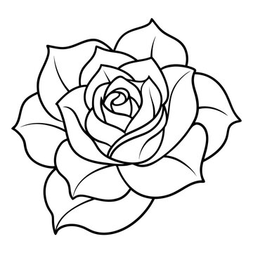 recommend clip art: Outline rose flower