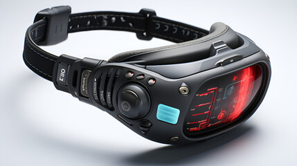 Fototapeta premium High-Tech Wrist Device with Curved Red Display