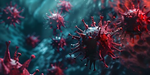 Realistic 3D model of dangerous viruses in microbiology and virology. Concept Virus Models, Microorganism Visualization, Microbiology Concepts, Virology Studies