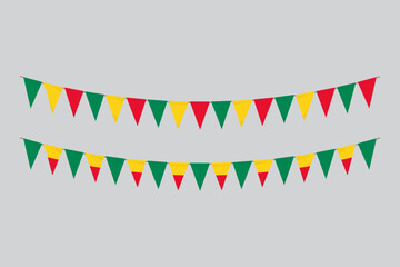 Obraz premium Flags isolated. Benin paper bunting. flags birthday, anniversary, celebrate event.