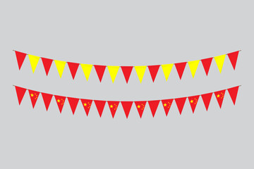 Obraz premium Flags isolated. China paper bunting. flags birthday, anniversary, celebrate event.