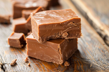 Chocolate fudge. Soft candy.