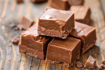 Chocolate fudge. Soft candy.