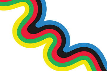 Various Olympic design elements - colorful stripes, lines, curves isolated on white background. Gradient abstract shapes for sport games, championship, competition banners, posters, cards 2024.